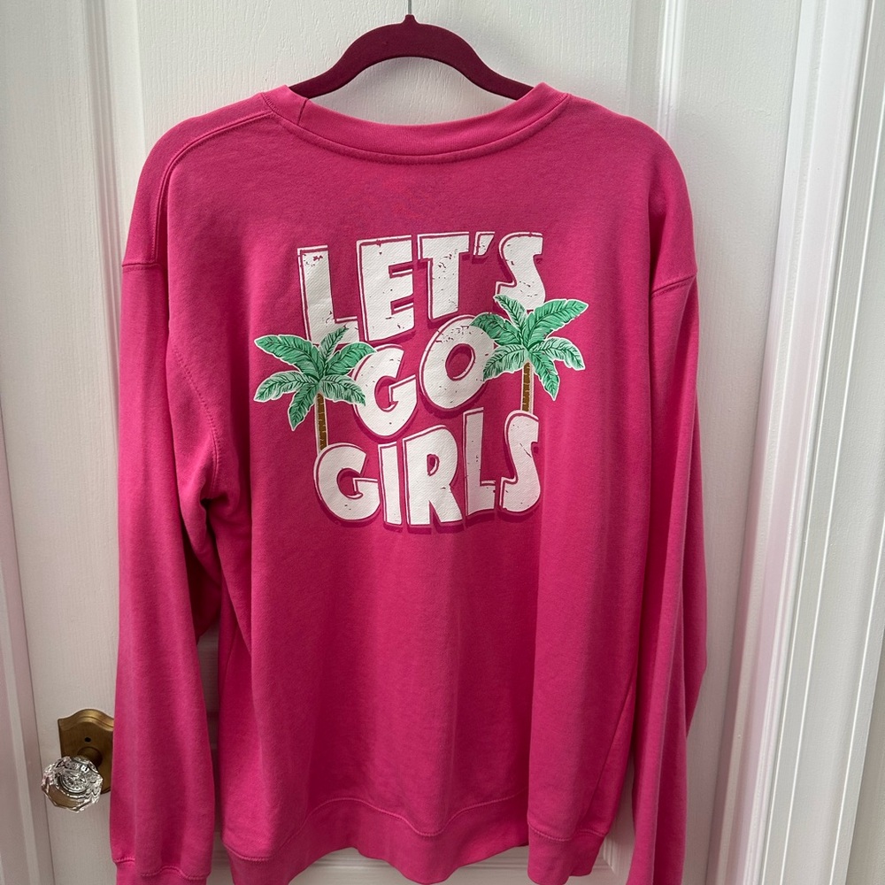 Living Fully Co. Pink 'Let's Go Girls' Sweatshirt